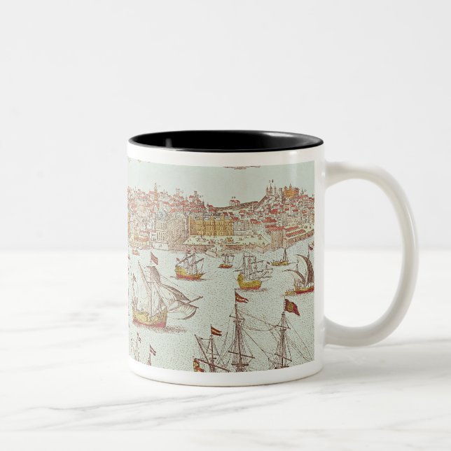 Ansicht von Lissabon Zweifarbige Tasse (Rechts)