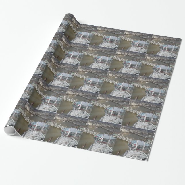 Ansicht von London Eye Wrapping Paper Geschenkpapier (Ungerollt)