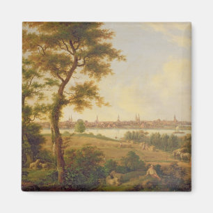 Ansicht von Lübeck, 1869 (Öl auf Leinwand) Magnet