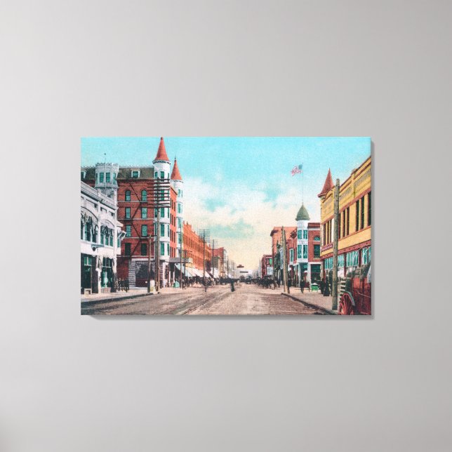 Ansicht von Main StreetBoise, ID Leinwanddruck (Vorderseite)