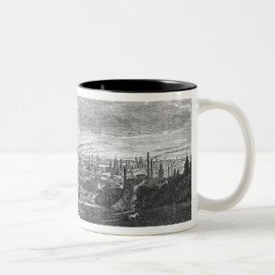 Ansicht von Manchester, graviert durch T.Gustyne Zweifarbige Tasse