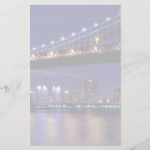 Ansicht von Manhattan-Brücke nachts Briefpapier