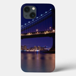 Ansicht von Manhattan-Brücke nachts iPhone 13 Hülle