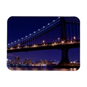Ansicht von Manhattan-Brücke nachts Magnet