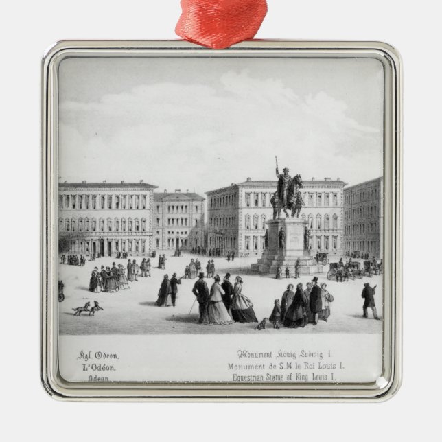 Ansicht von München, 1869 Silbernes Ornament (Vorne)
