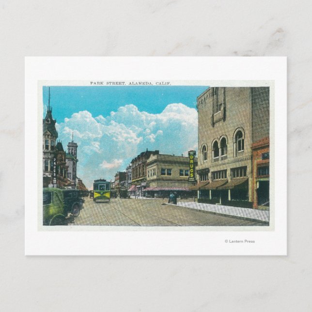 Ansicht von Park StreetAlameda, CA Postkarte (Vorderseite)