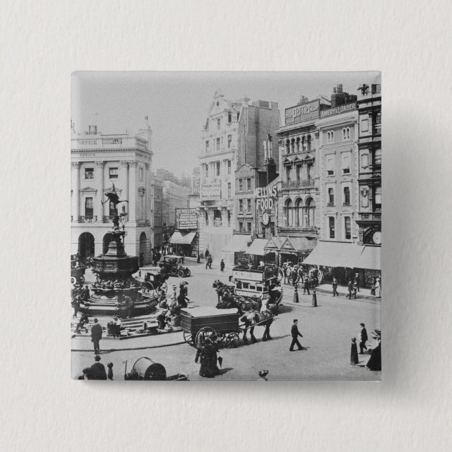 Ansicht von Piccadilly Zirkus, C. 1900 Button (Vorderseite)