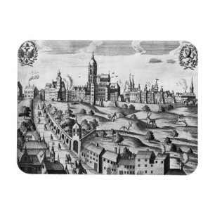 Ansicht von Prag den Kaiserpalast zeigend und Magnet
