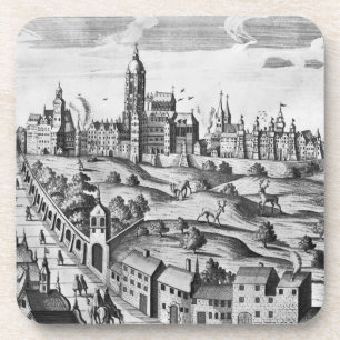 Ansicht von Prag den Kaiserpalast zeigend und Untersetzer