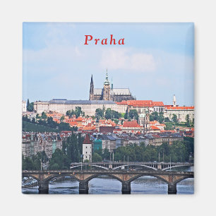 Ansicht von Prag von der Vyšehrad Festung Magnet