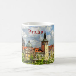 Ansicht von Prag von Streletsky Insel Kaffeetasse