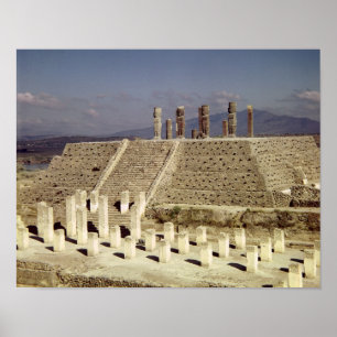 Ansicht von Pyramide B, Vor-Kolumbianisch Poster