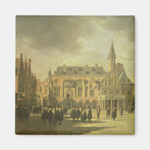 Ansicht von Rathaus im Marktplatz von Haar Magnet