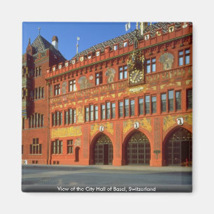 Ansicht von Rathaus von Basel, die Schweiz Magnet