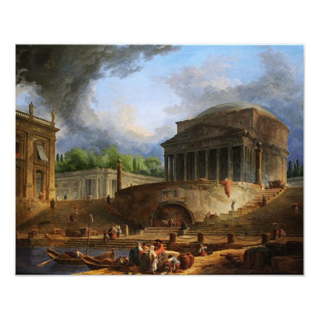 Ansicht von Ripetta von Hubert Robert Fotodruck (Vorne)