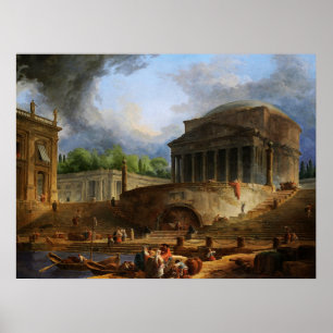 Ansicht von Ripetta von Hubert Robert Poster