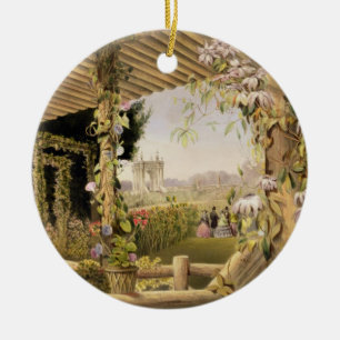 Ansicht von rustikalen Seat, Shrublands, 'vom G Keramik Ornament