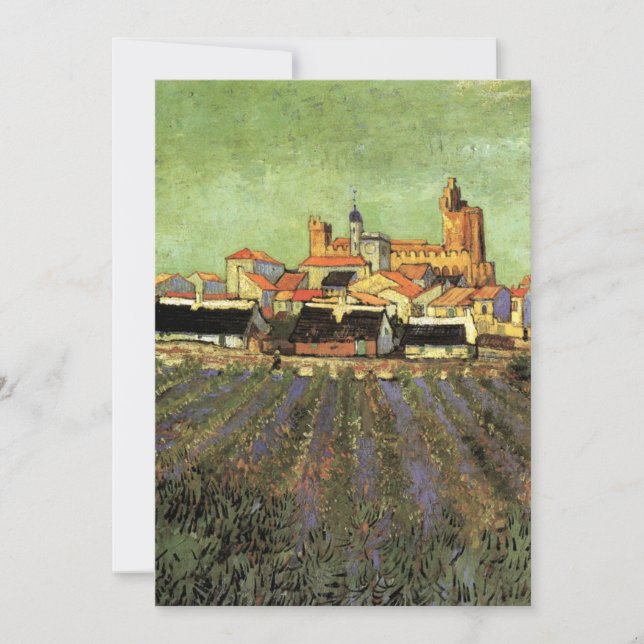 Ansicht von Saintes Maries von Vincent van Gogh Einladung (Vorderseite)