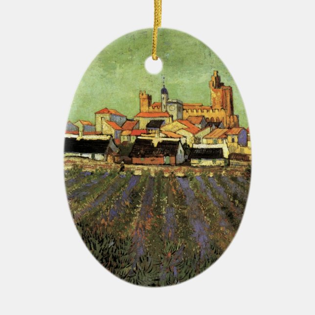 Ansicht von Saintes Maries von Vincent van Gogh Keramikornament (Vorne)