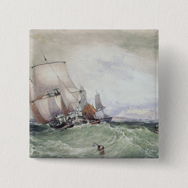 Ansicht von Scarborough, mit einem Bergmann-Brigg Button (Vorderseite)