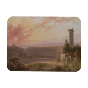 Ansicht von See Nemi am Sonnenuntergang Magnet
