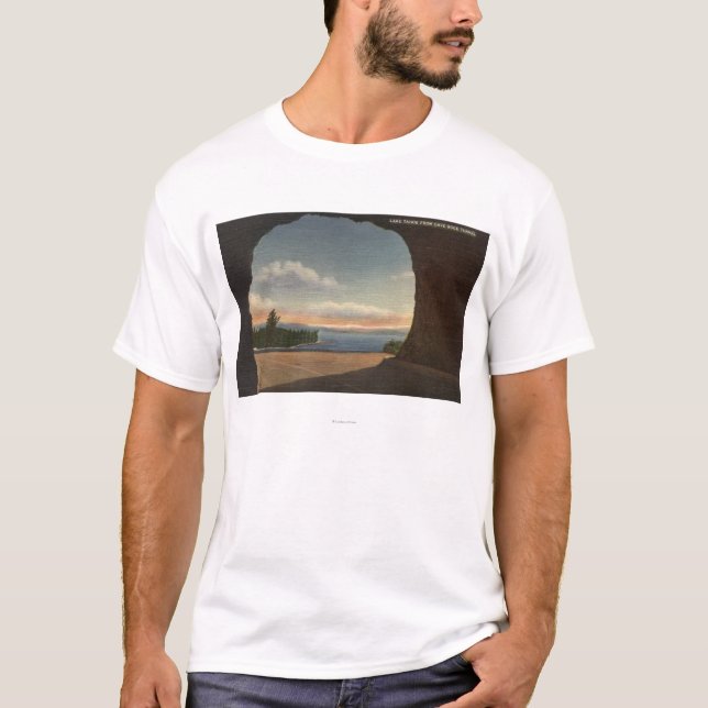 Ansicht von See vom Höhlen-Felsen-Tunnel T-Shirt (Vorderseite)