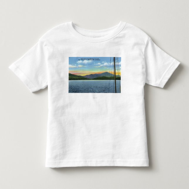 Ansicht von See vom Whiteface Gasthaus-Dock Kleinkind T-shirt (Vorderseite)