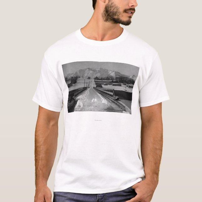 Ansicht von Seward, Alaska von der Brücke T-Shirt (Vorderseite)
