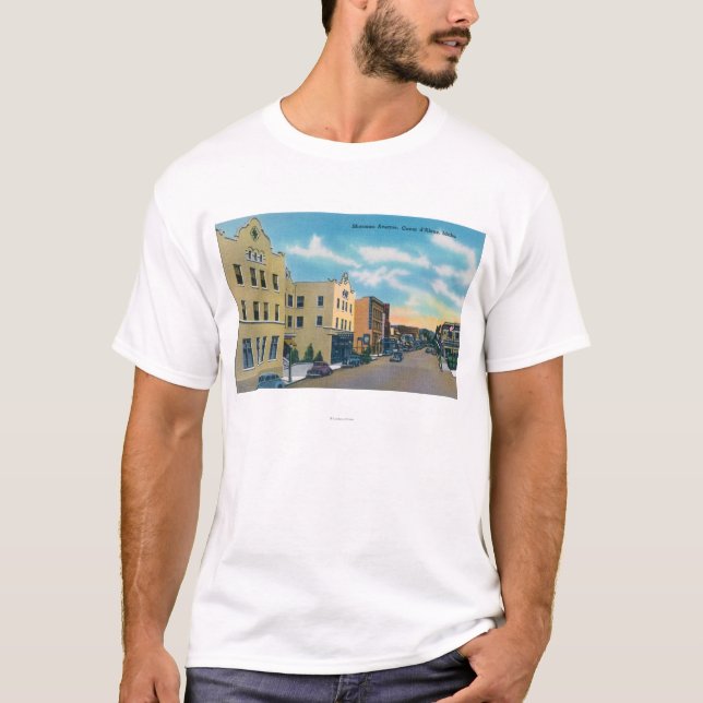 Ansicht von Sherman AvenueCoeur d'Alene, T-Shirt (Vorderseite)