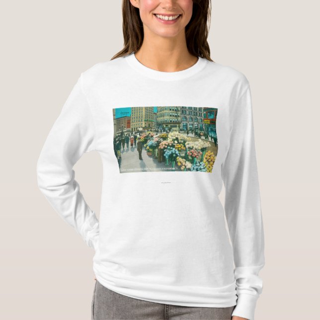 Ansicht von Straßen-BlumeVenders T-Shirt (Vorderseite)