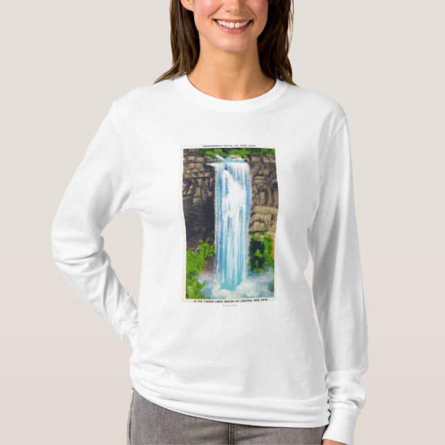 Ansicht von Taughannock Fällen T-Shirt (Vorderseite)