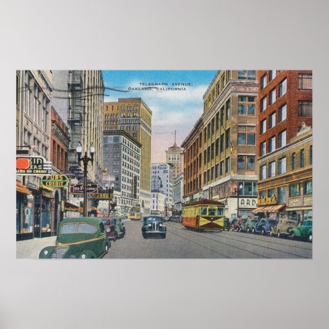 Ansicht von Telegraph AveOakland, CA Poster (Vorne)