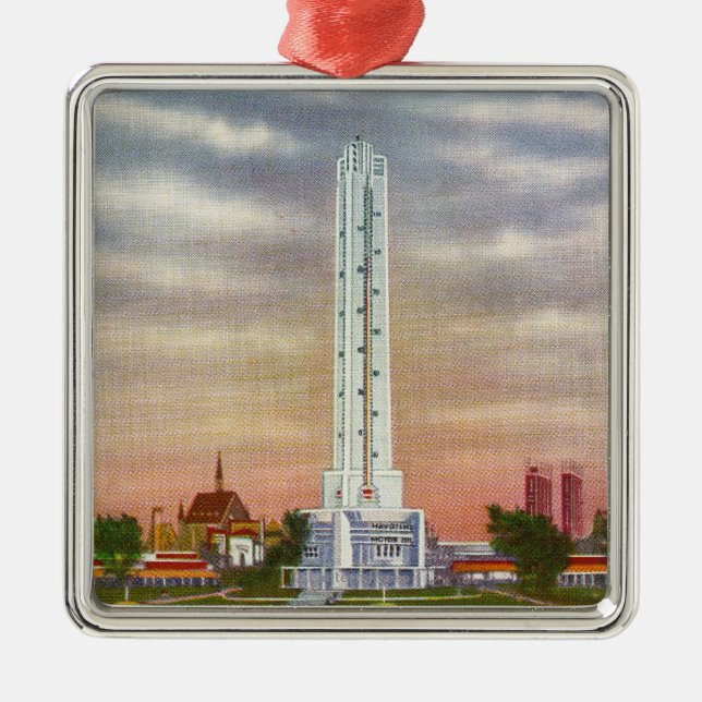 Ansicht von Texaco riesigem Thermometer Ornament Aus Metall (Vorne)