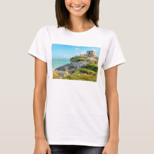 Ansicht von Tulum-Ruinen, Gott des Wind-Tempels, T-Shirt