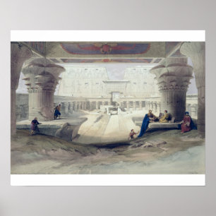 Ansicht von unterhalb des Portico des Tempels von Poster