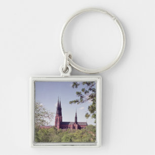 Ansicht von Uppsala-Kathedrale vom Schloss Schlüsselanhänger