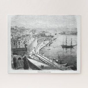 Ansicht von Valletta auf Malta 1874 Poster