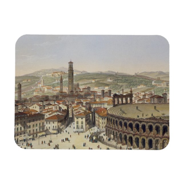 Ansicht von Verona, graviert von L. Cherbuin (Farb Magnet (Horizontal)