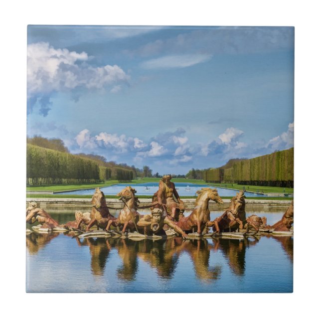Ansicht von Versailles, Frankreich, Fliese (Vorderseite)