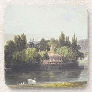 Ansicht von Virginia-Wasser mit Garten-Tempeln, Untersetzer