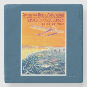 Ansicht von Wasserflugzeugen in Luft und Wasser Po Steinuntersetzer