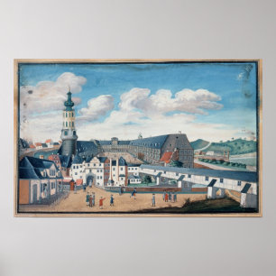 Ansicht von Weimar mit dem Schloss von Poster