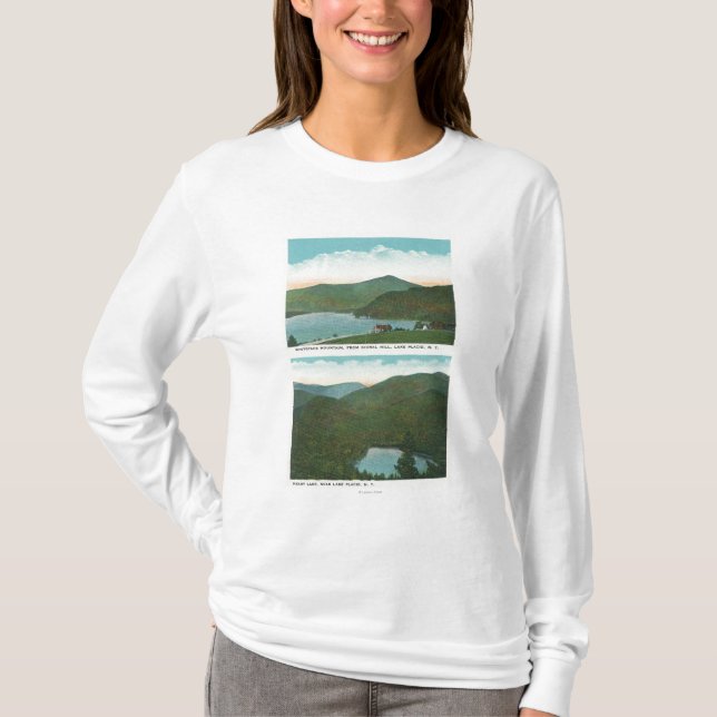Ansicht von Whiteface Mt vom Signal-Hügel, Herz T-Shirt (Vorderseite)