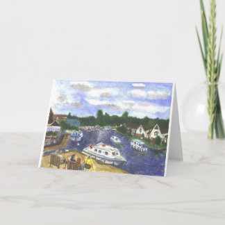 Ansicht von Wroxham Brücke Norfolk Broads Karte