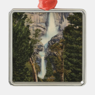 Ansicht von Yosemite Falls u. von Tal Silbernes Ornament