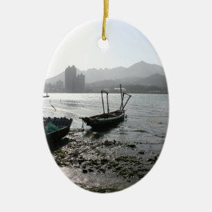 Ansicht von Zhuwei in Richtung zu Luzhou, Taiwan Keramik Ornament