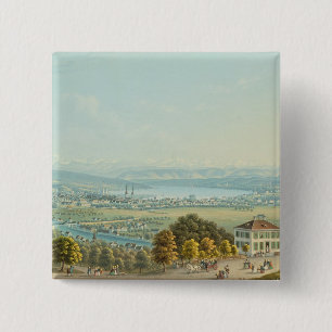 Ansicht von Zürich, c.1840 (w/c) Button