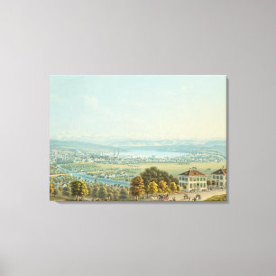 Ansicht von Zürich, c.1840 (w/c) Leinwanddruck