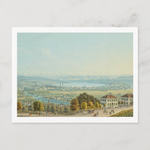 Ansicht von Zürich, c.1840 (w/c) Postkarte