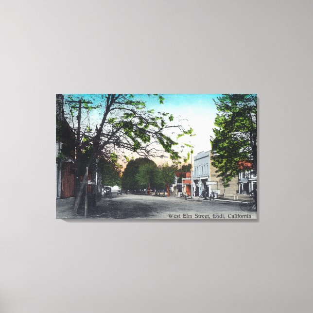 Ansicht West Elm StreetLodi, CA Leinwanddruck (Vorderseite)